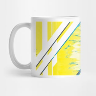 Bamboo grove in Neon Blue and Canary Yellow Mug